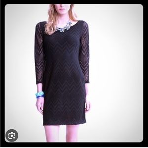 Banana Republic Heritage collection black chevron knit dress, size 14.